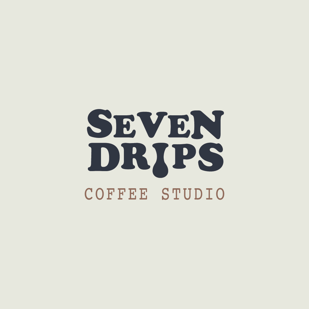 Identidad de marca de Seven Drips Coffee Studio
